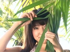 Find-Best-Asian.com presents: Slender asian with sexy small tits teases solo outdoors