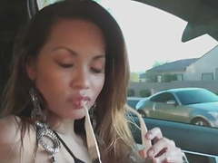 Find-Best-Asian.com presents: Francine dee strips in car! big boobs!